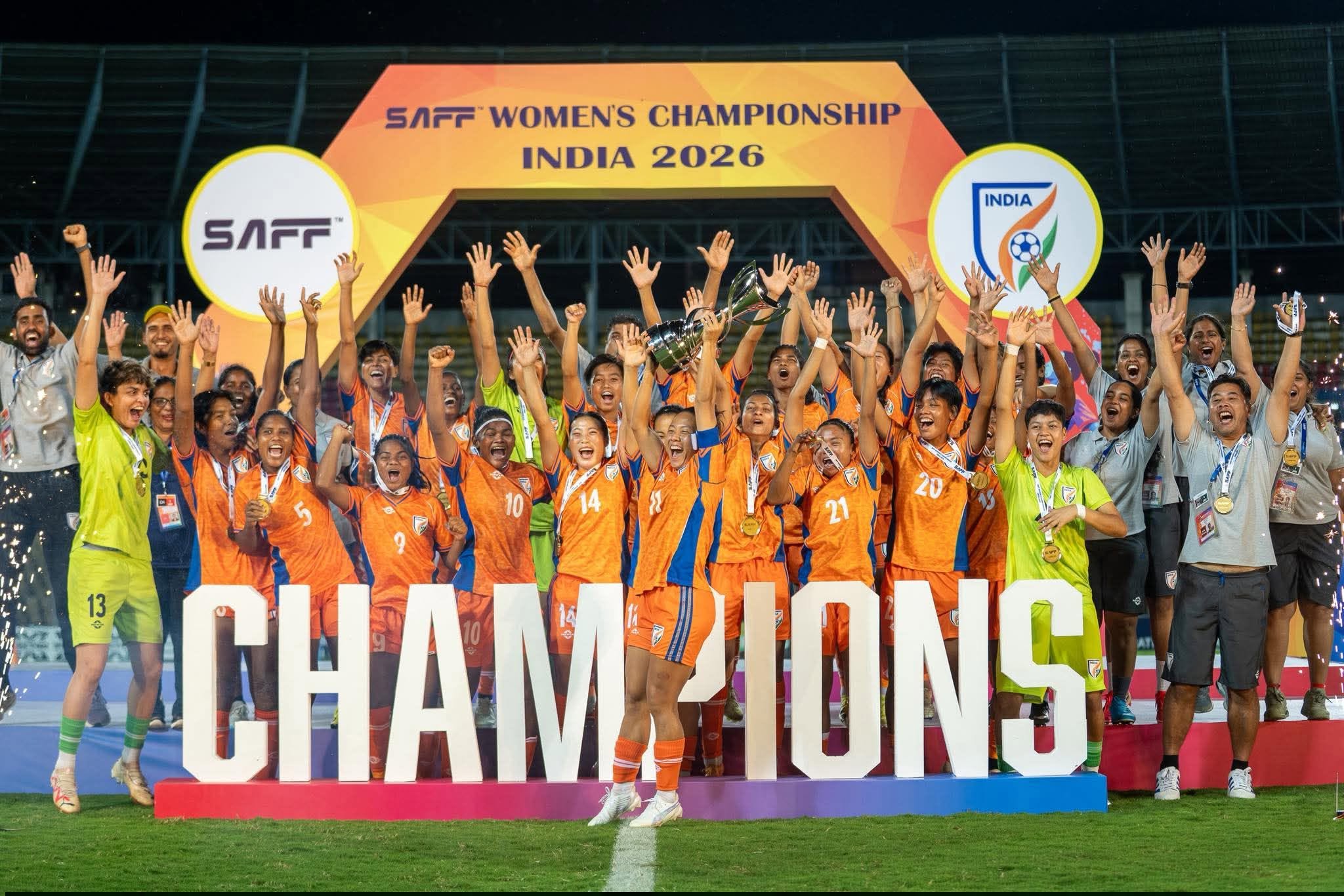 India Clinch Record Sixth SAFF Women’s Championship After 3-1 Win