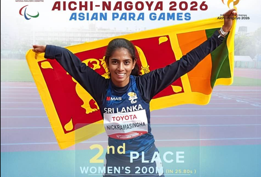 Dhananjana Wickramasingha Wins Silver in Women’s T47 200m at Asian Para Games 2026