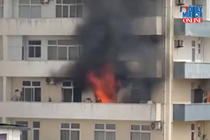 Fire Breaks Out in Fourth-Floor Apartment in Bambalapitiya