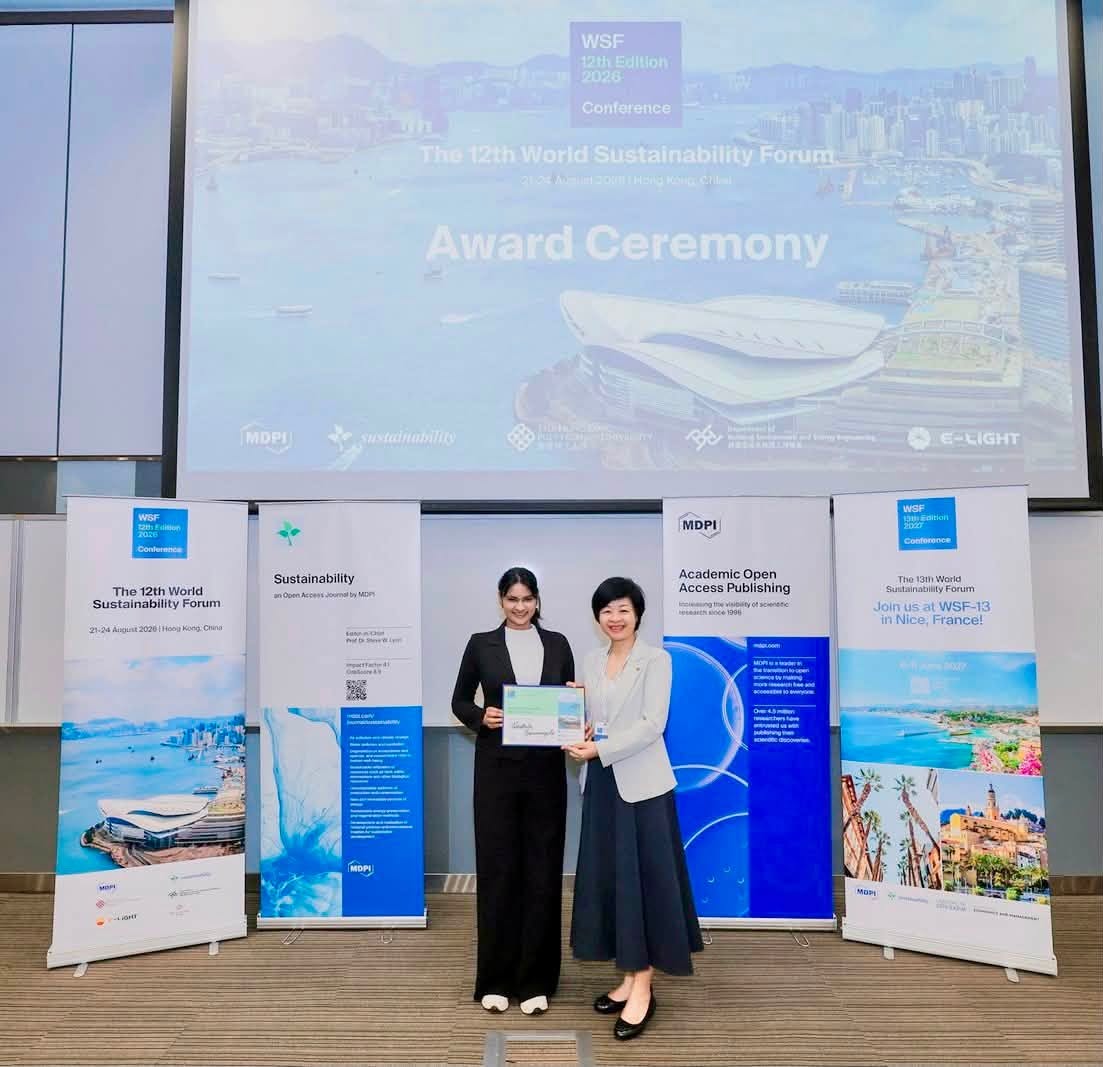 Sri Lankan Researcher Windhula Gammanpila Wins Best Presentation Award at World Sustainability Forum