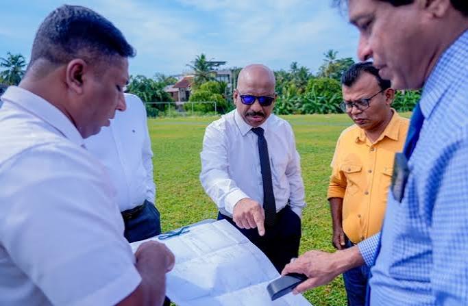 Sports Minister Inspects Navinna Public Grounds Project; Says Cost Could Reach Rs. 200 Million
