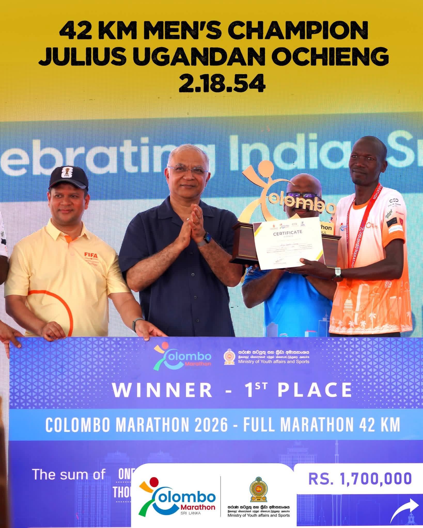 African athletes take top honours at Colombo Marathon 2026