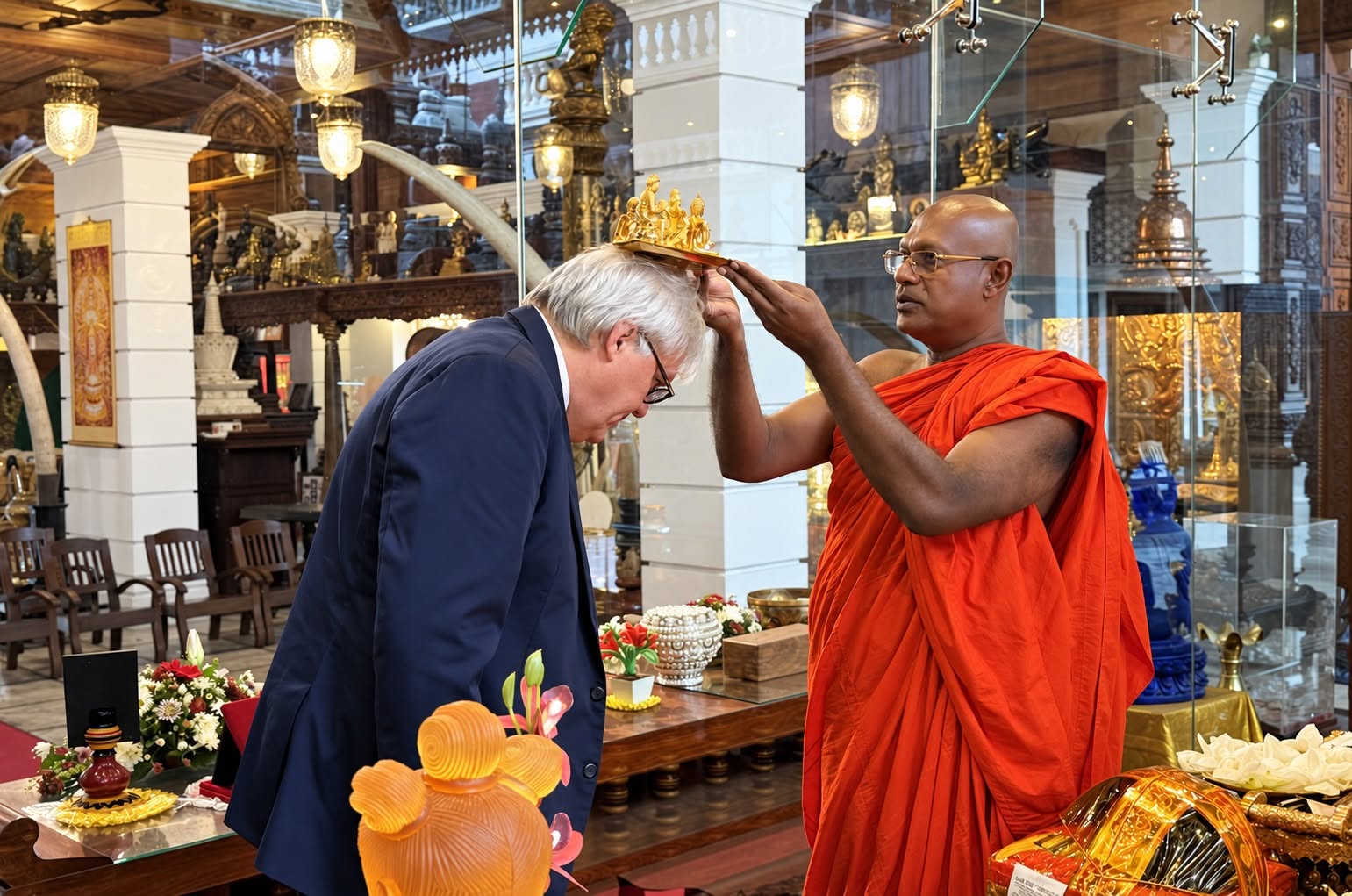British High Commissioner Andrew Patrick Pays Courtesy Visit to Gangaramaya Temple