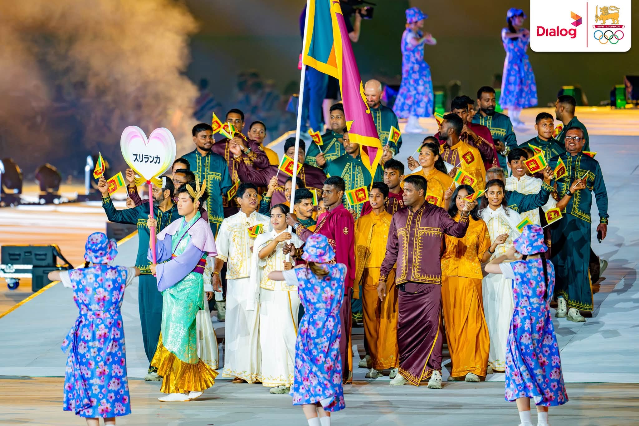 Young Star Nuyara Fernando Carries Sri Lankan Flag at Asian Games Opening