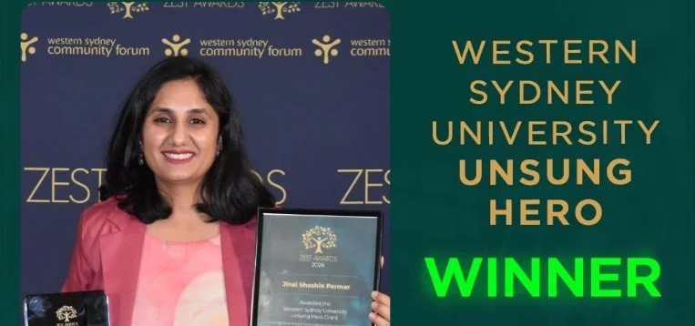 Indian-origin PhD researcher Jinal Parmar wins Western Sydney ‘Unsung Hero’ Award for community health work