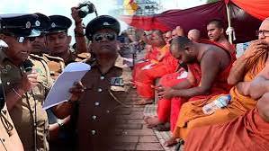 Court Order Served on Buddhist Monks Protesting Outside Presidential Secretariat