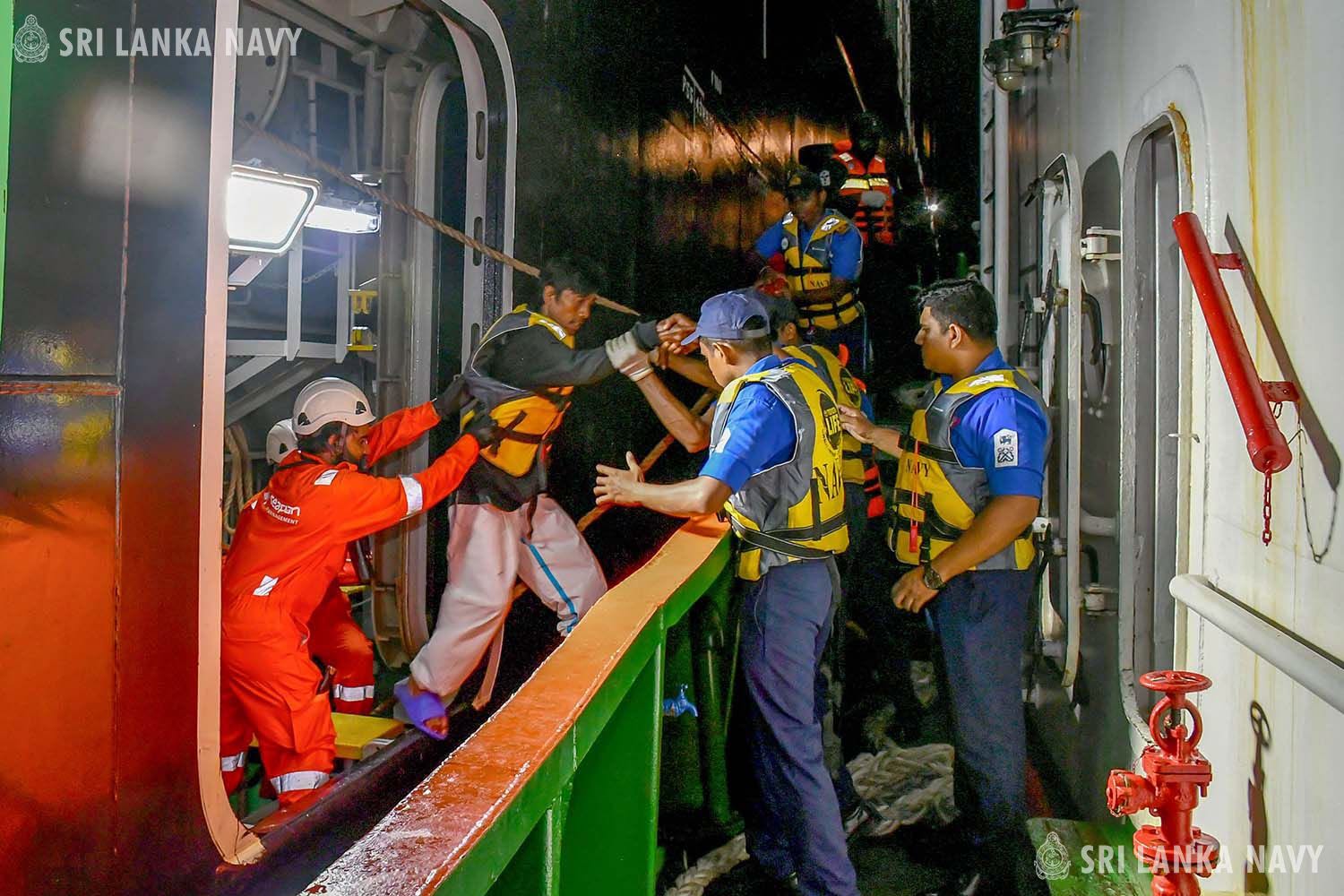 Sri Lanka Navy Brings 25 Indonesian Fishermen Safely Ashore After Maritime Rescue