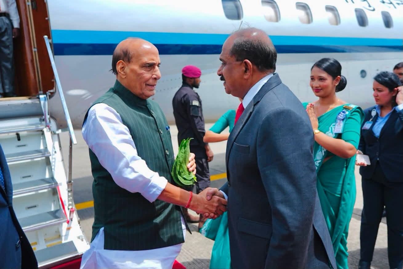 Indian Defence Minister Rajnath Singh Arrives in Sri Lanka