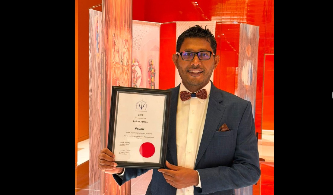 Dr Anton James: First Sri Lankan Fellow of the Psychological Society of Ireland